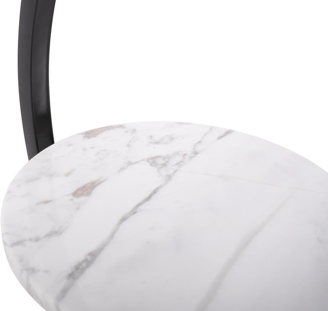 Tobin Round White Drink Table – Stylish Accent for Any Room