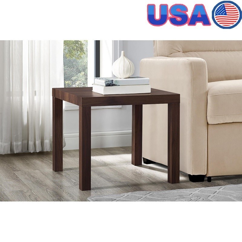 Minimalist End Table PVC Laminated Wood Easy Assembly Space Saving Nightstand US