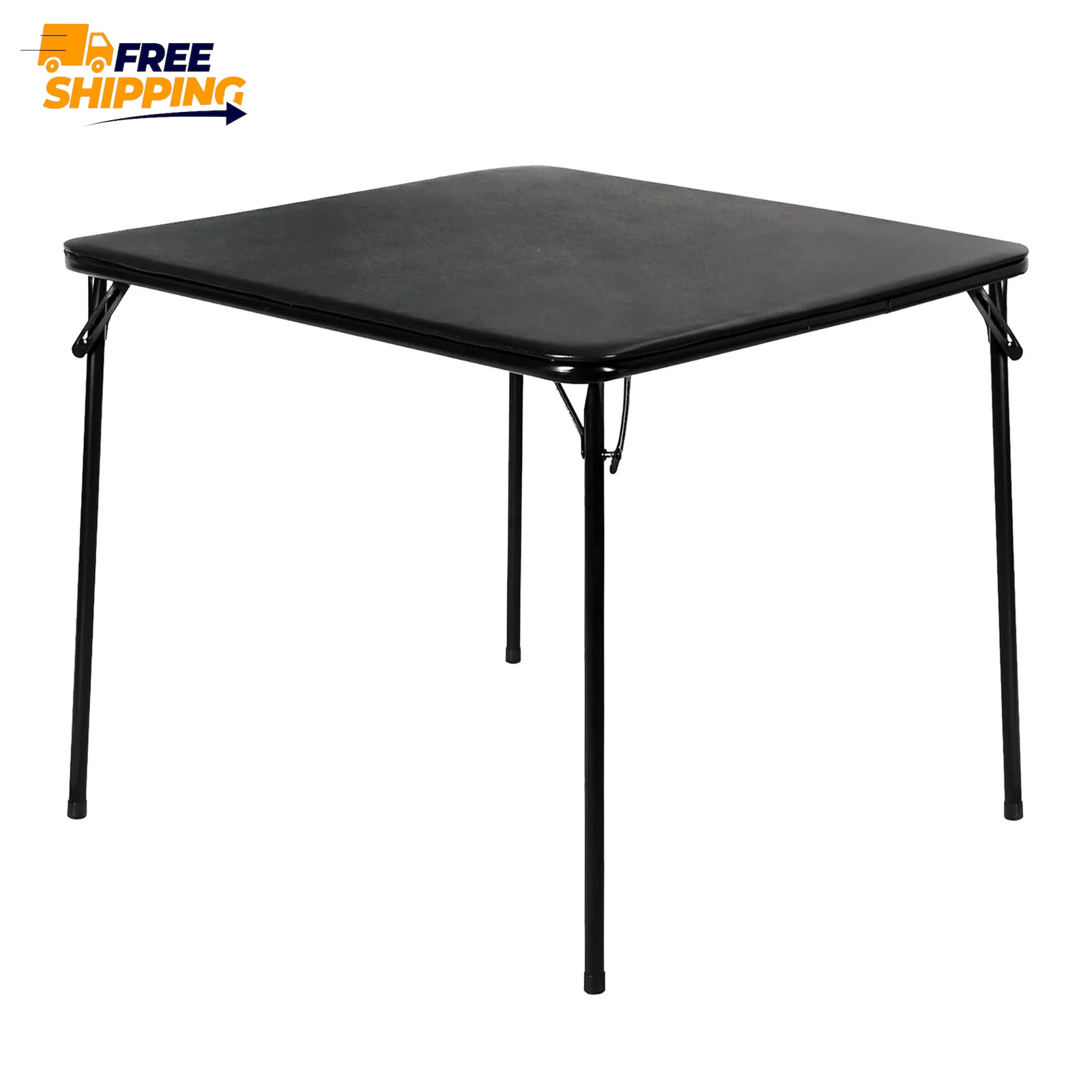 34″ Folding Card Table, Square Portable Game Night Dining Table, Black ✌️👍